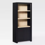 Walker Edison Modern Storage Wood Bookcase with Cabinet