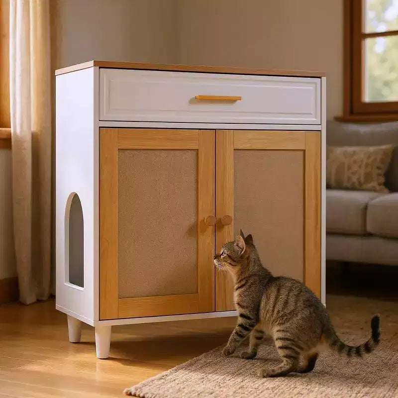 Meuble de rangement moderne avec griffoir pour chat