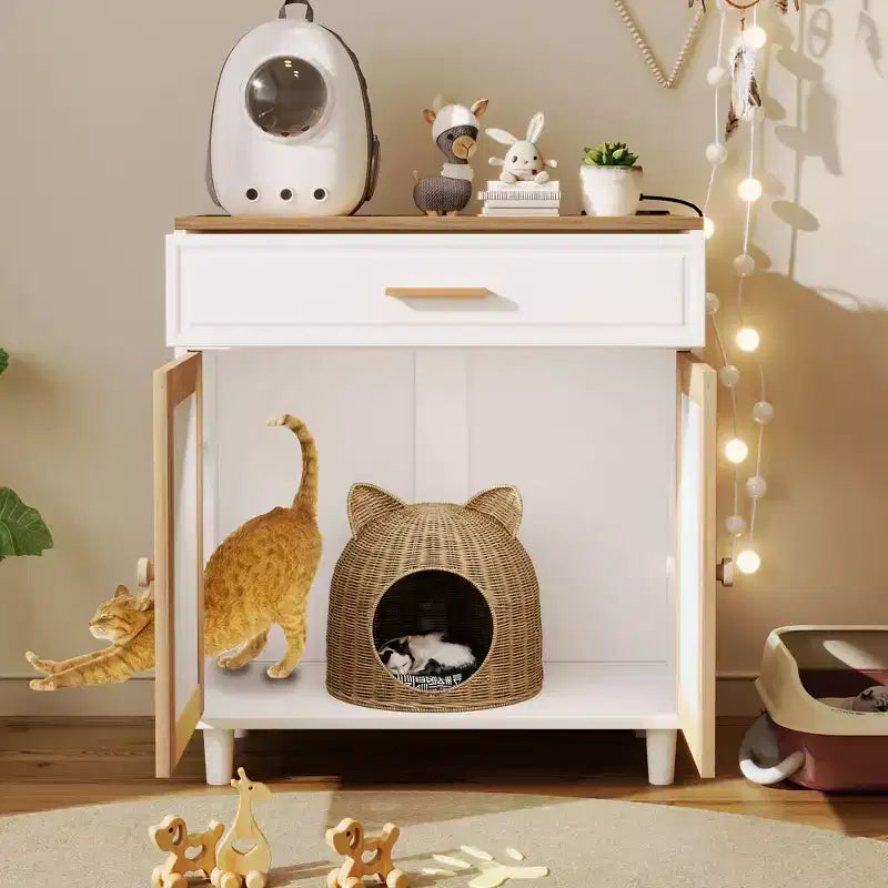 Meuble de rangement moderne avec griffoir pour chat