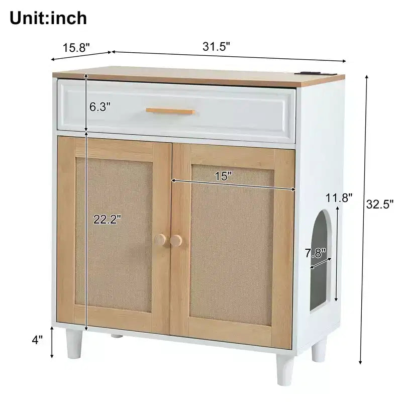 Meuble de rangement moderne avec griffoir pour chat