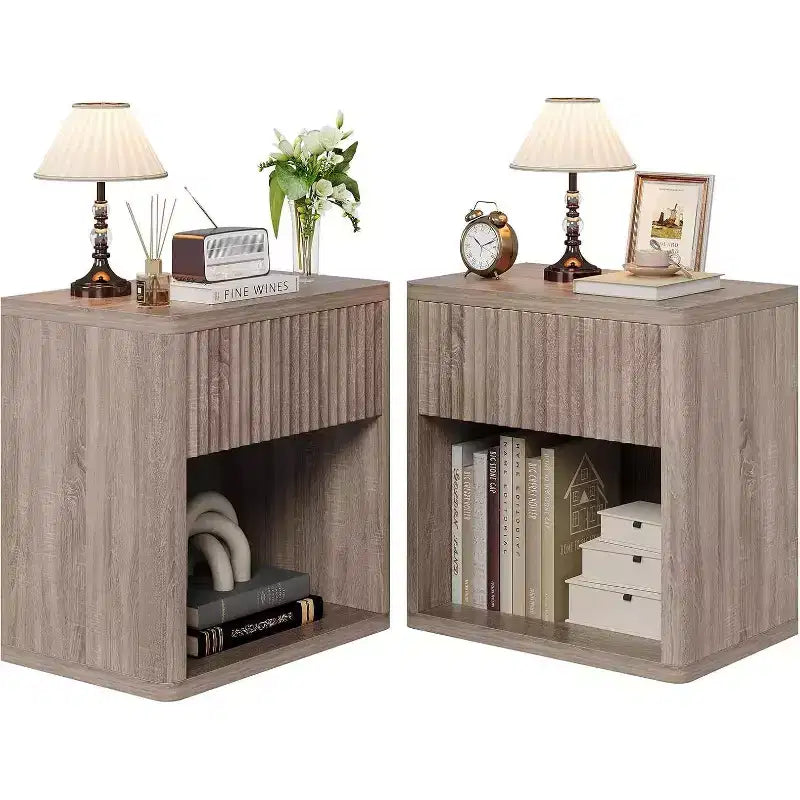 Tables de chevet en bois de style ferme moderne