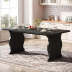 Lantine Dining Table for 4-6 63 Rectangular Modern Kitchen Table Farmhouse Large Kitchen & Dining Room Furniture Black