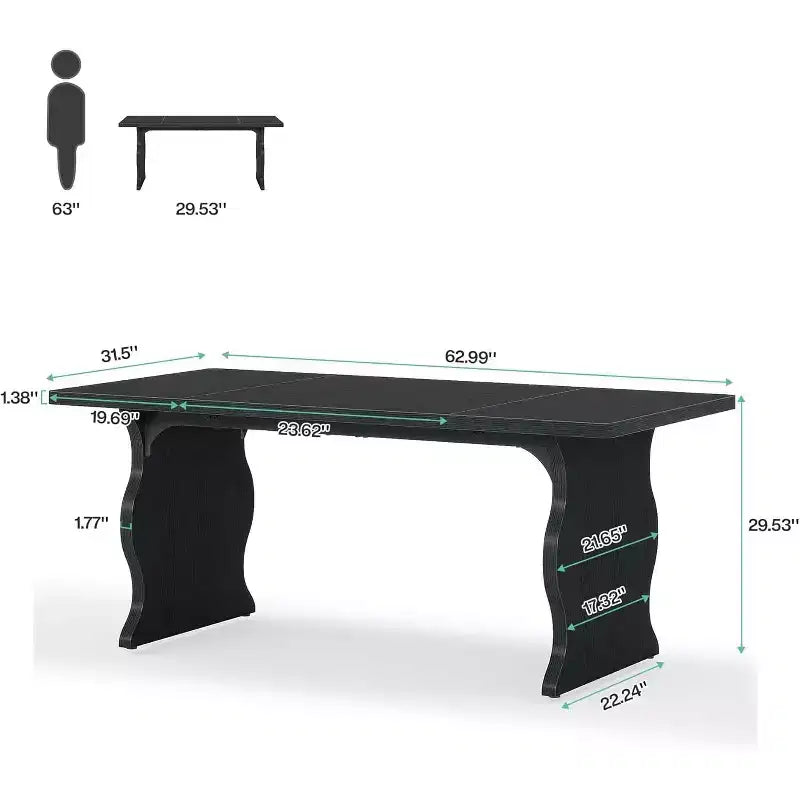 Table de salle à manger rectangulaire moderne
