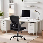 Mesh Office Chair with Adjustable Lumbar Support -Up Armrest Rolling Work Chair Comfy Computer Chair