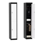GustoWave 2-Door Metal Locker 71 Inch Tall Slim Employee Locker Storage Cabinet with Hanging Rod Shelf & Ventilation Holes Heavy Duty Steel