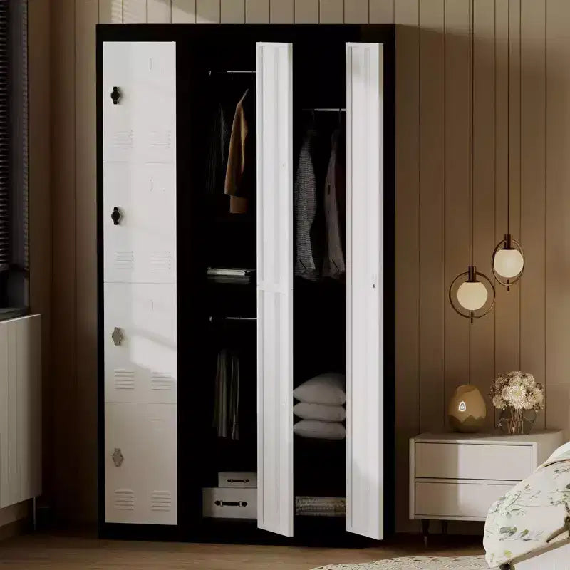 Armoire de rangement en métal à portes battantes
