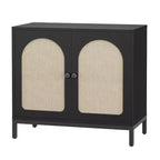 COZONY Rattan Sideboard Buffet Cabinet with Adjustable Shelf Kitchen Storage Cabinet for Living Room Hallway Entryway