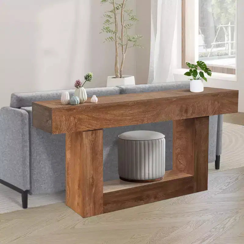 Table de canapé rectangulaire en bois