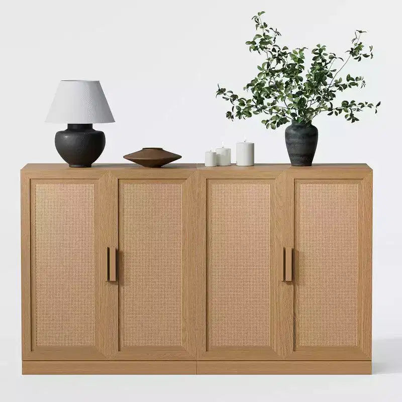 Buffet panneau rotin