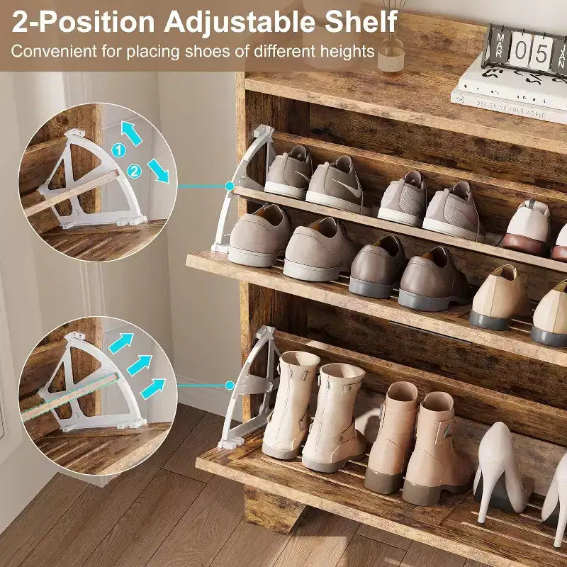 Meuble à chaussures avec tiroirs basculants