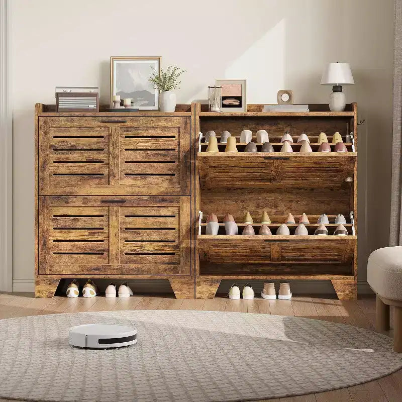 Meuble à chaussures avec tiroirs basculants