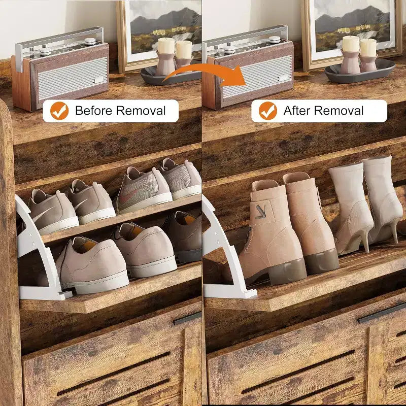 Meuble à chaussures avec tiroirs basculants