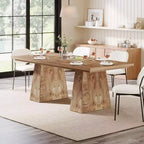 Lantine Dining Table for 4-6 63Modern Kitchen Table with Sturdy Tapered Wood Legs for Dining Room Kitchen Living Room