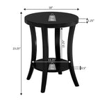 Table d'appoint ronde en bois noir