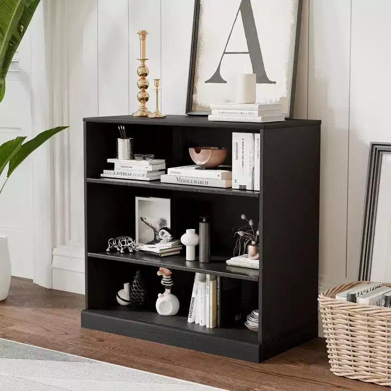 MAYEERTY Freestanding Storage Cabinet Wooden Decorative Cabinets for Home Office Small Space Black 31*31*16in