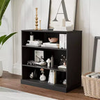 MAYEERTY Freestanding Storage Cabinet Wooden Decorative Cabinets for Home Office Small Space Black 31*31*16in
