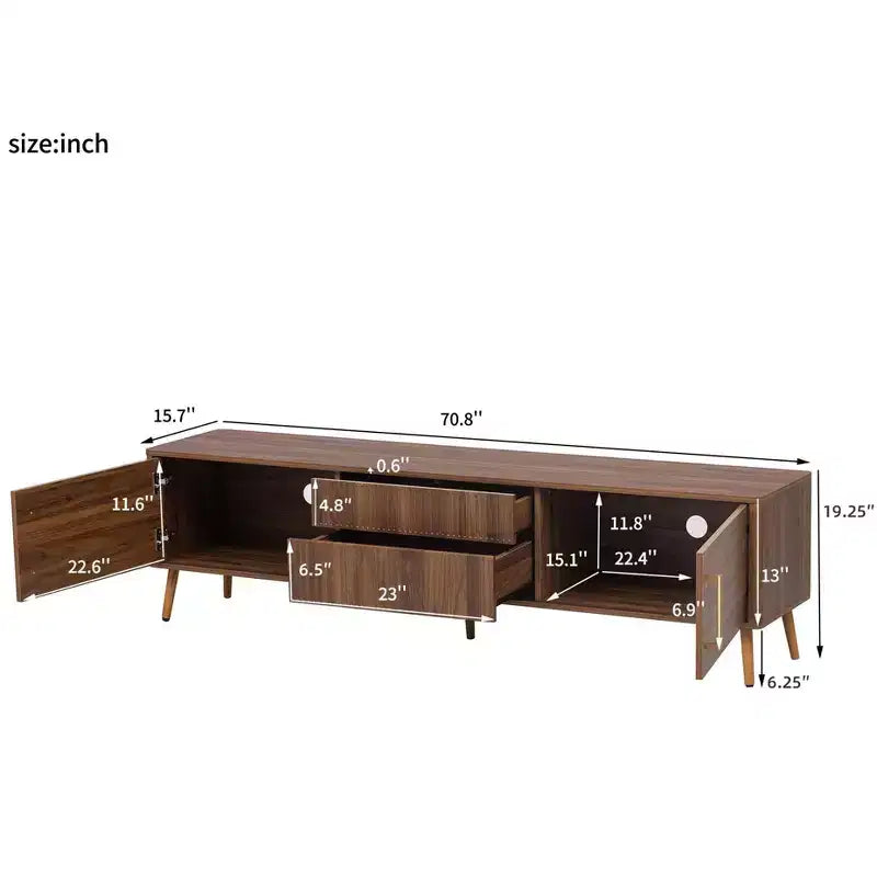Meuble TV Noyer Mid-Century