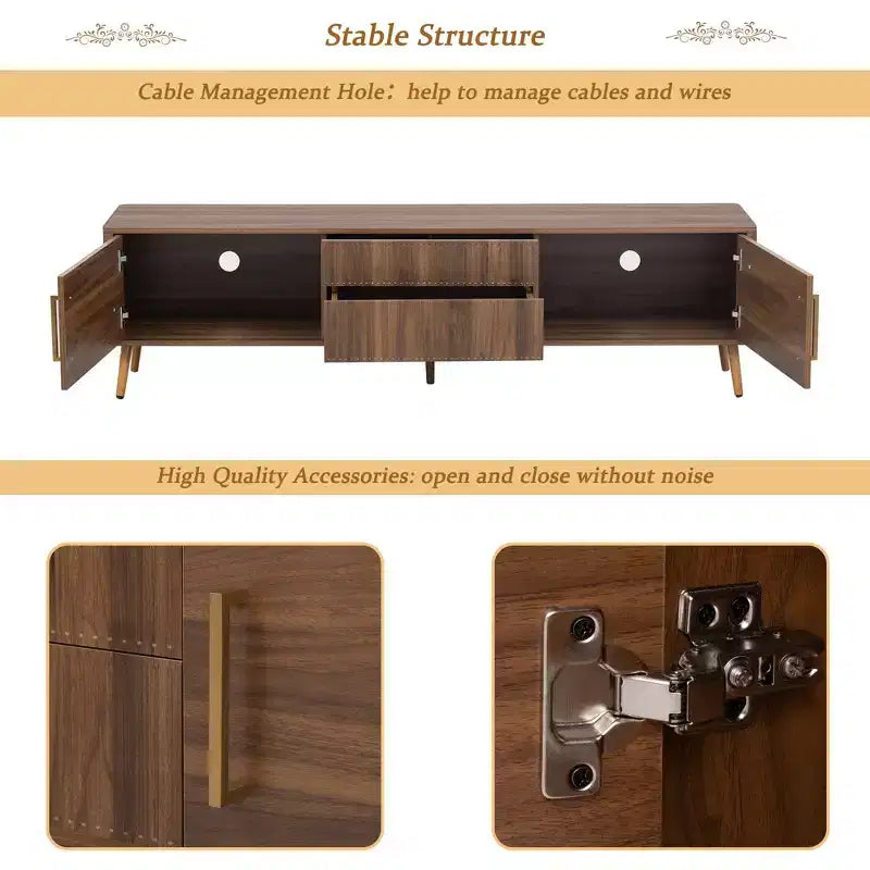 Meuble TV Noyer Mid-Century