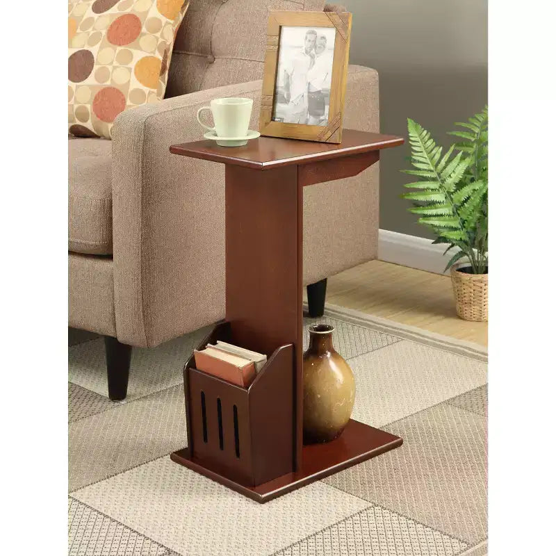 HomeStock Belmont Round Spindle Side End Table with Glossy Black Finish Perfect for Keys Drinks Small Accessories and Easy Setup