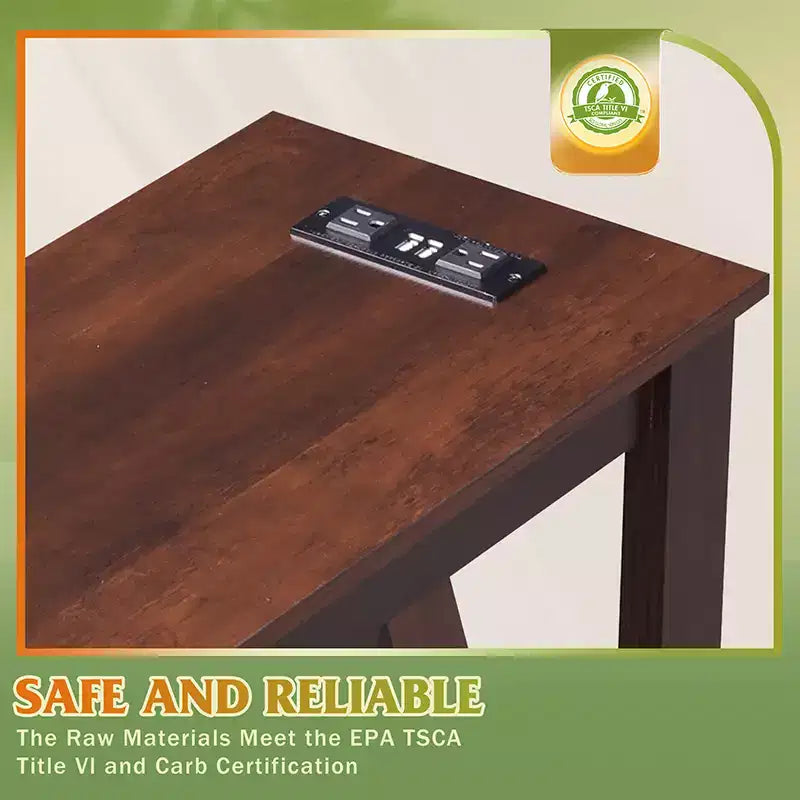 Table d'appoint mince avec station de recharge