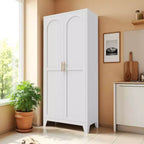 Okak Tall Storage Cabinet Storage Cabinet with 2 Doors and 5 Shelves Kitchen Cabinet for Living Room Hallway and Office