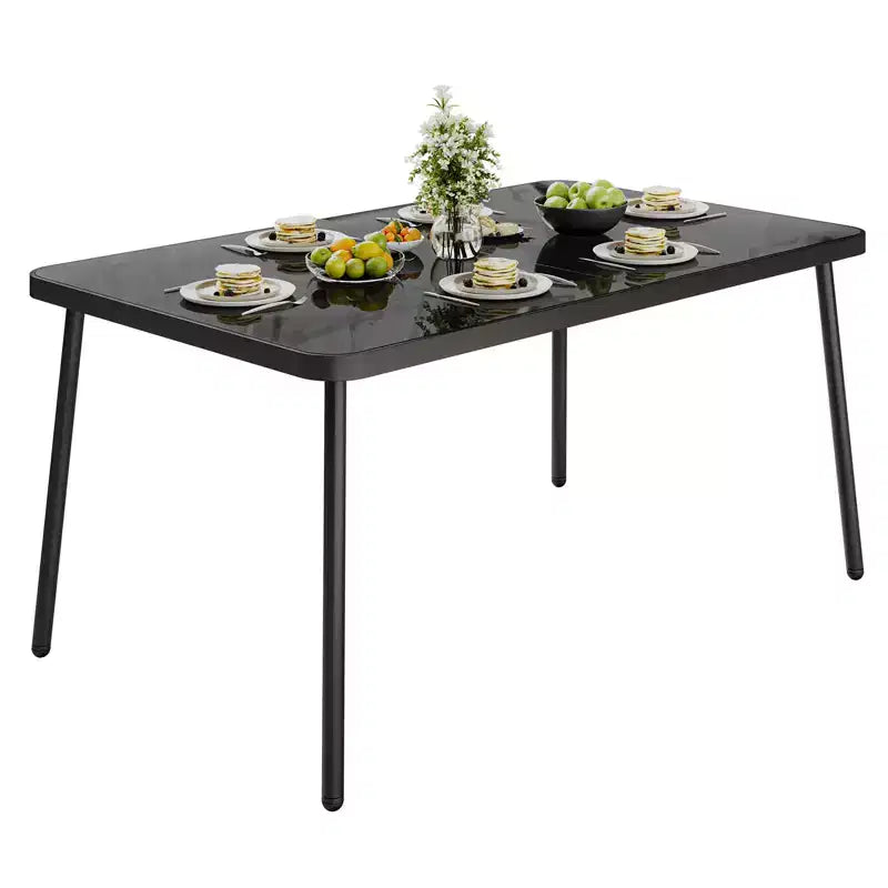Table de salle à manger en verre trempé