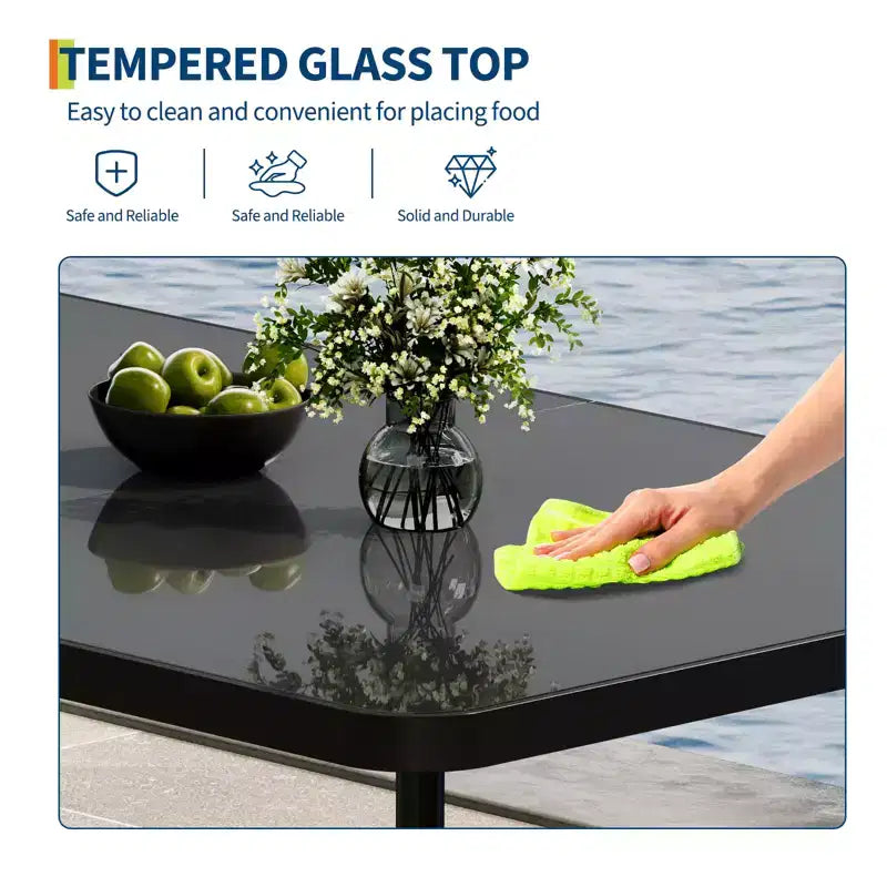 Table de salle à manger en verre trempé