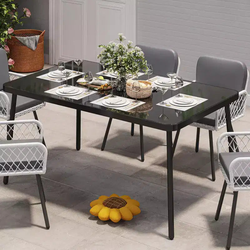 Table de salle à manger en verre trempé