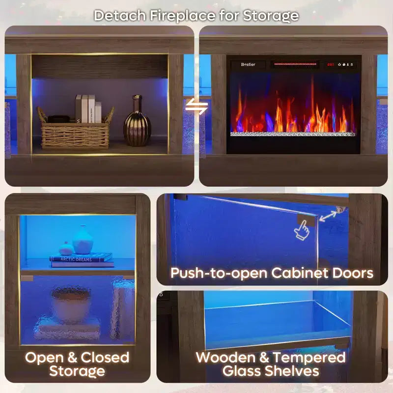 Meuble TV avec cheminée