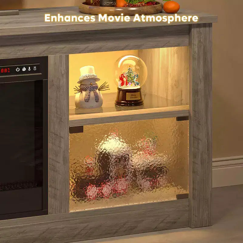 Meuble TV avec cheminée