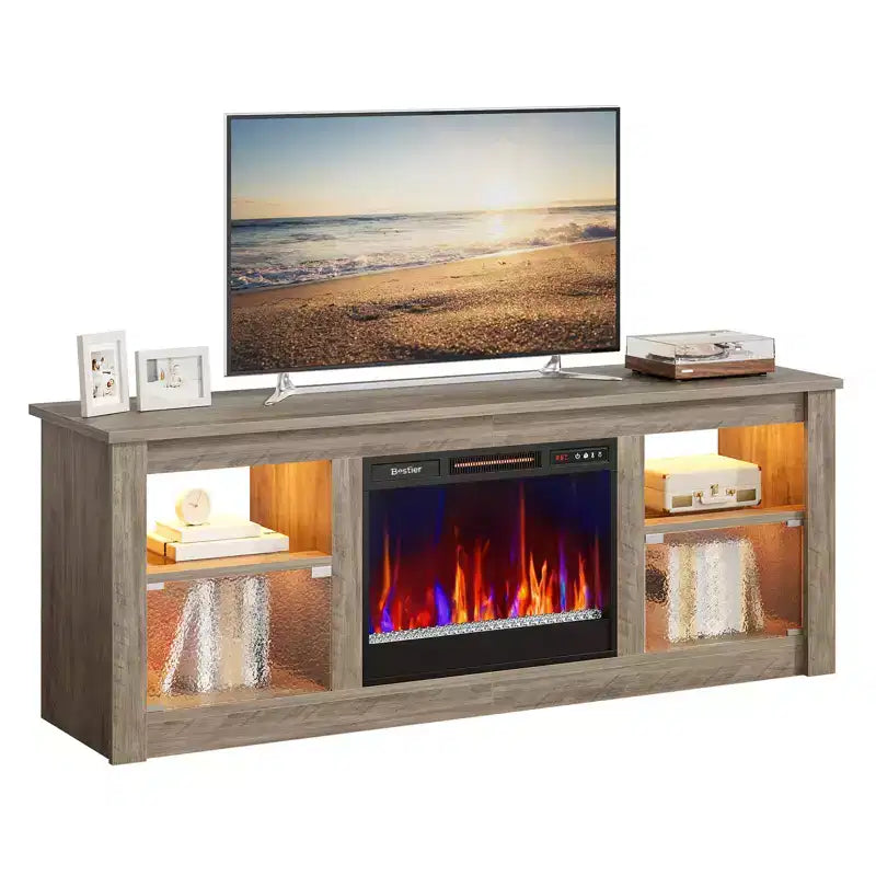 Meuble TV avec cheminée