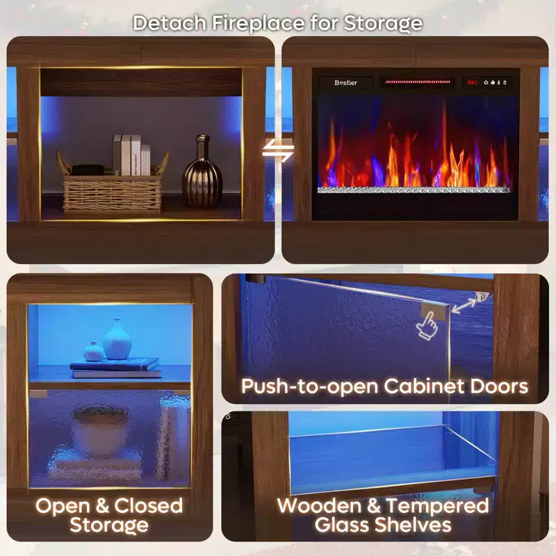 Meuble TV avec cheminée