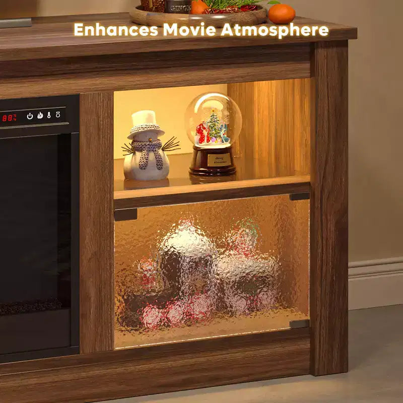 Meuble TV avec cheminée