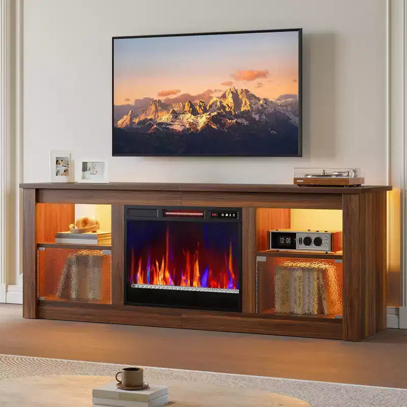 Meuble TV avec cheminée