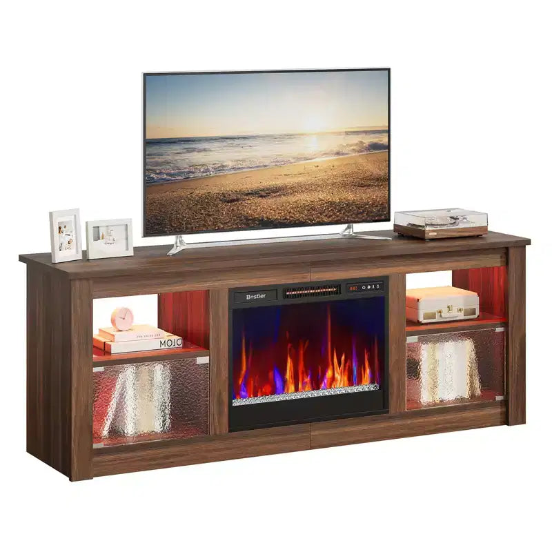 Meuble TV avec cheminée