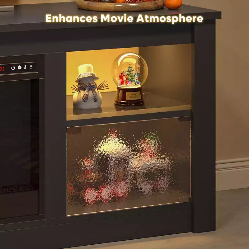 Meuble TV avec cheminée