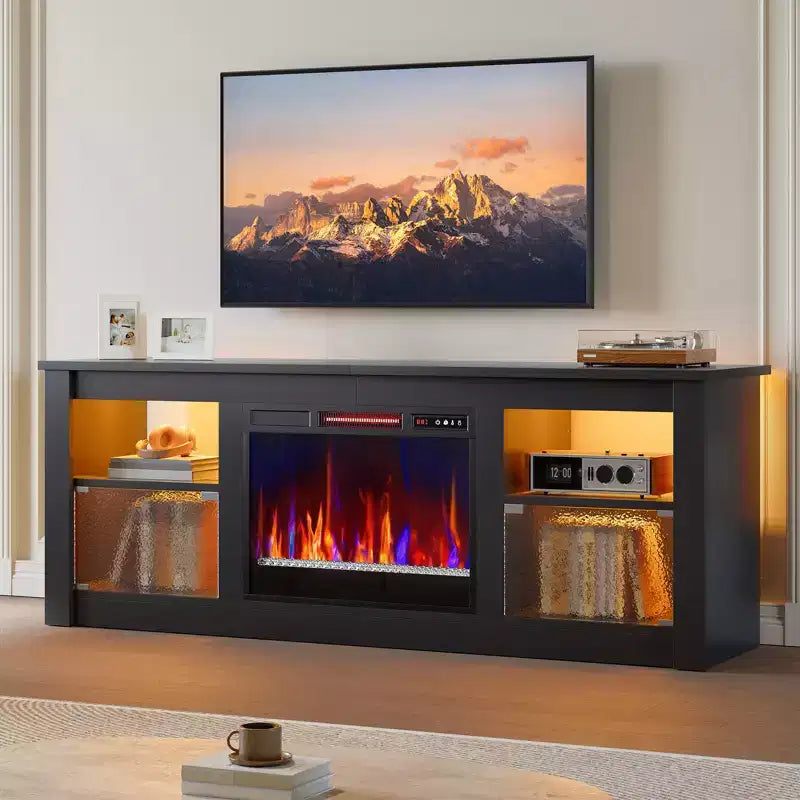 Meuble TV avec cheminée