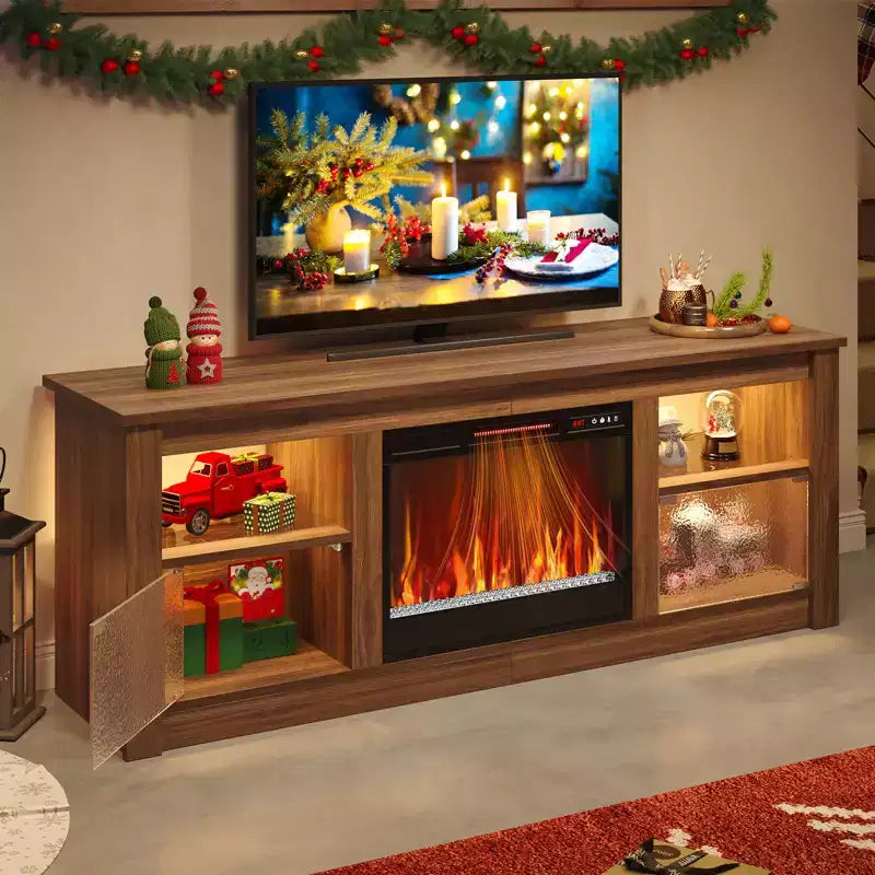 Meuble TV avec cheminée