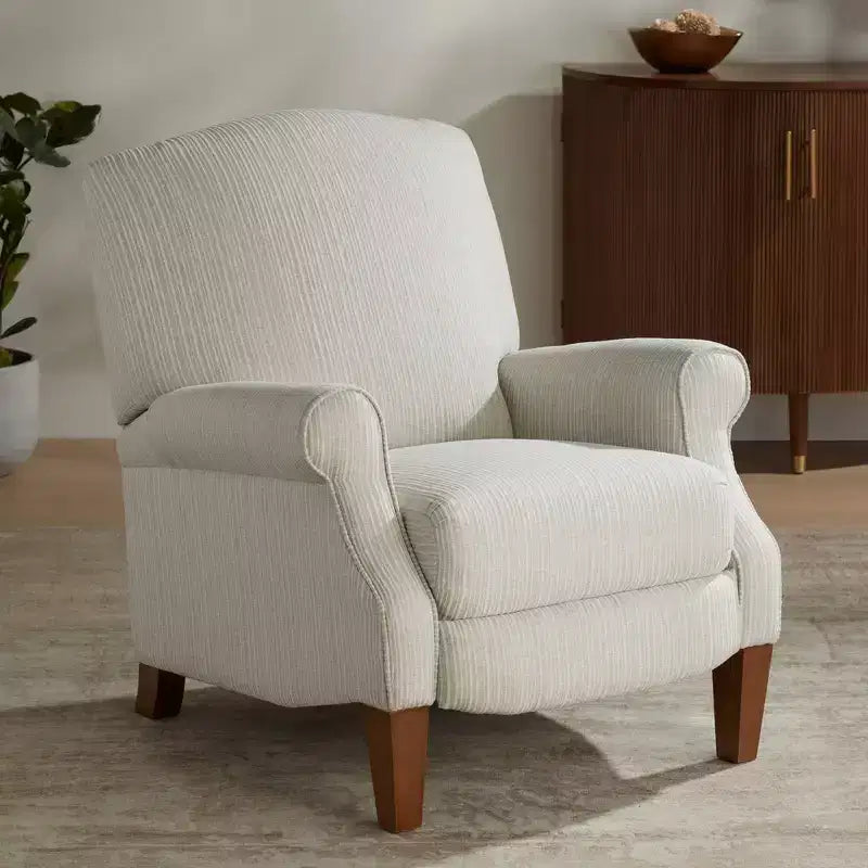 Fauteuil inclinable gris clair à fines rayures