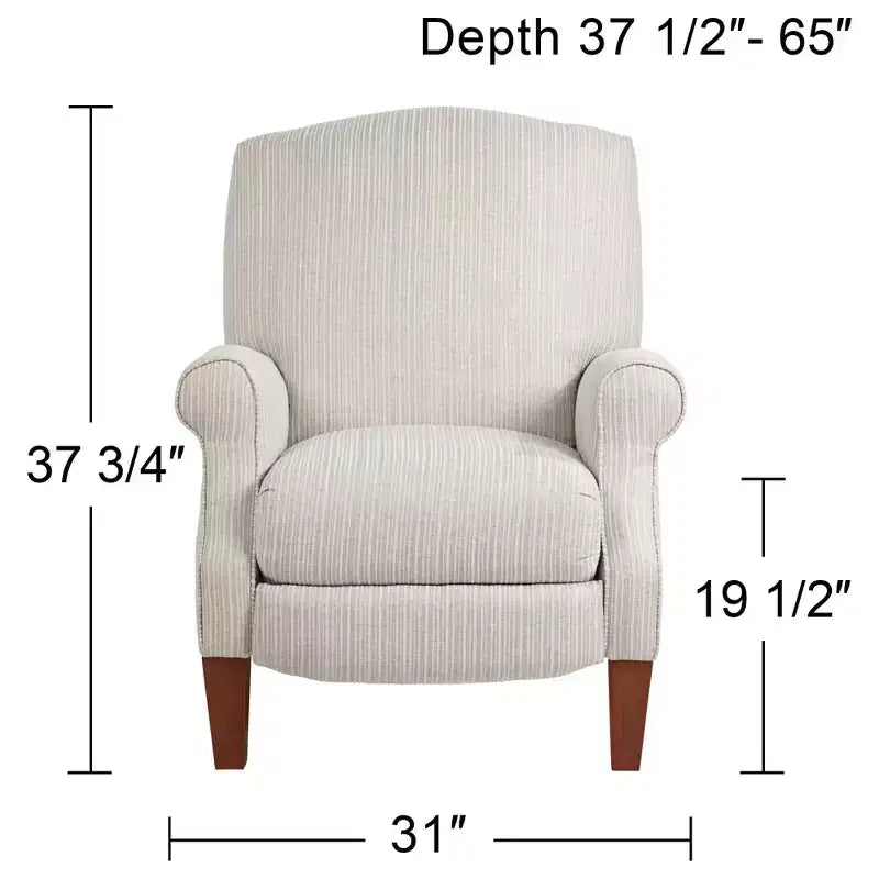 Fauteuil inclinable gris clair à fines rayures