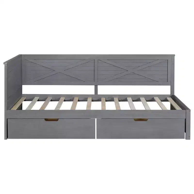 Cadre de lit de repos double rustique