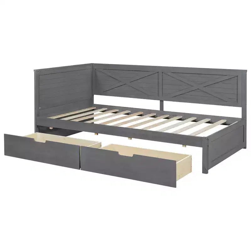 Cadre de lit de repos double rustique