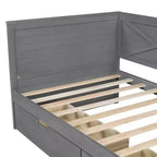 Cadre de lit de repos double rustique