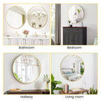 Miroir mural rond avec cadre en métal