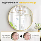 Miroir mural rond avec cadre en métal