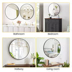Miroir mural rond avec cadre en métal