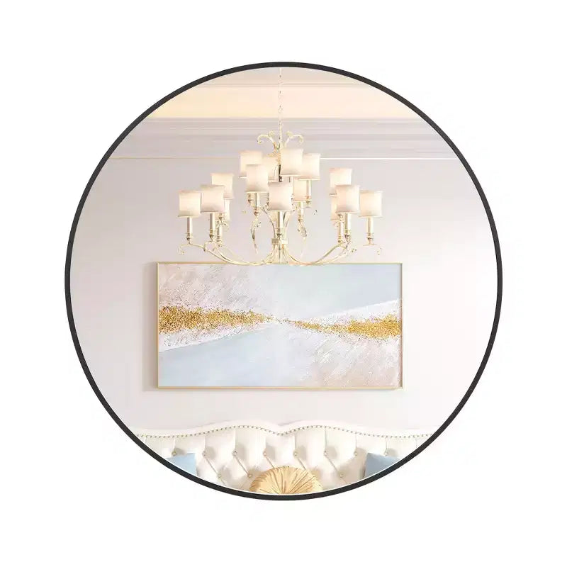 Round Wall Mirror with Metal Frame 18 to 36 Inch Circle Mirror for Bathroom Entryway Living Room Decor Easy to Install