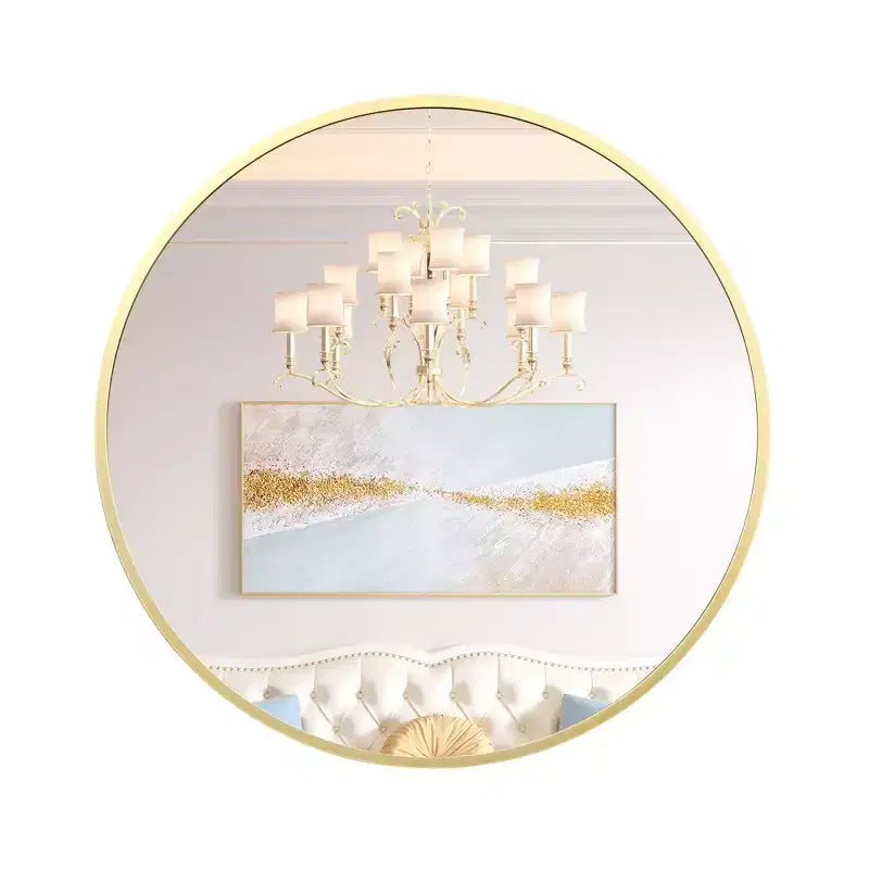Miroir mural rond avec cadre en métal
