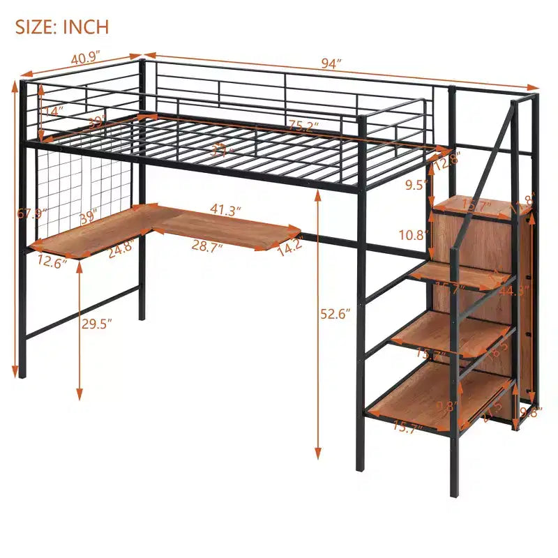 Lit mezzanine double en métal