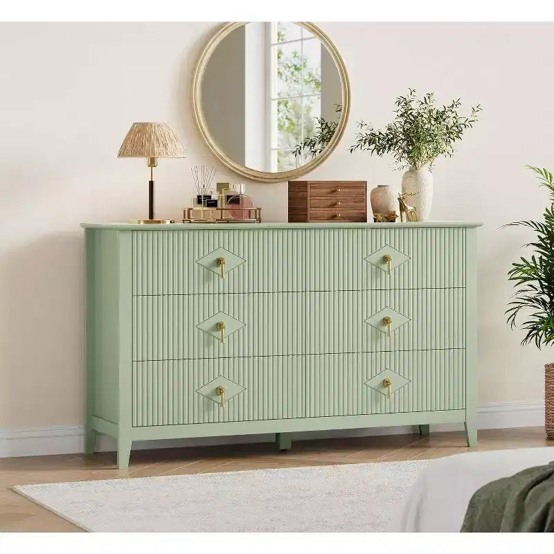 Commode de chambre avec tiroirs cannelés, style moderne